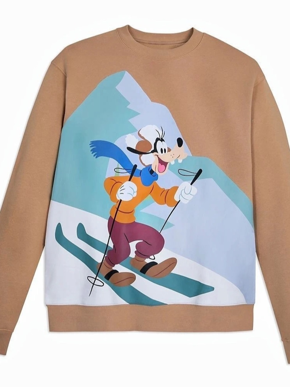 Disney Goofy Holiday Homestead Pullover Sweatshirt Brown & Blue Medium